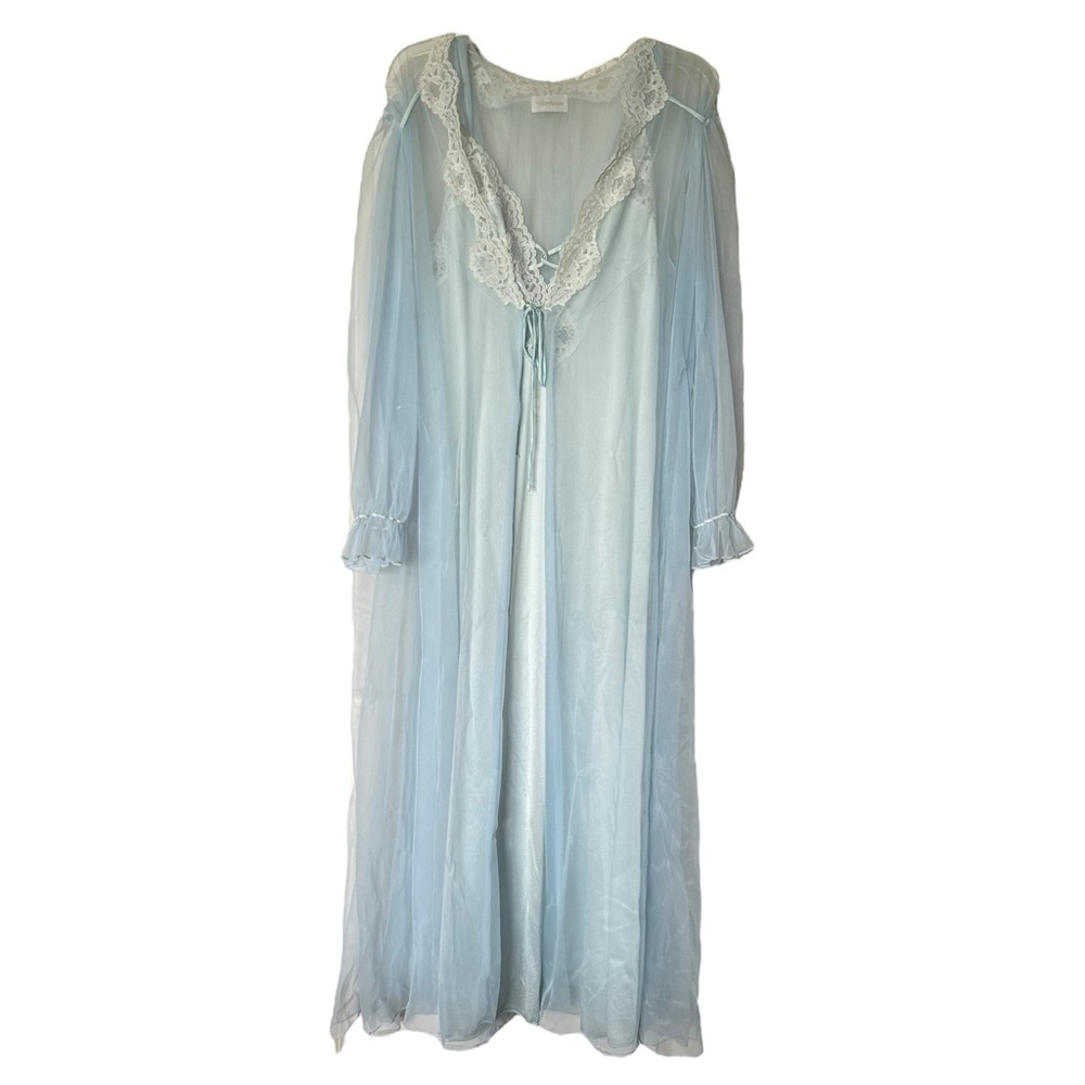 Vintage Blue Lace Trim Nightgown